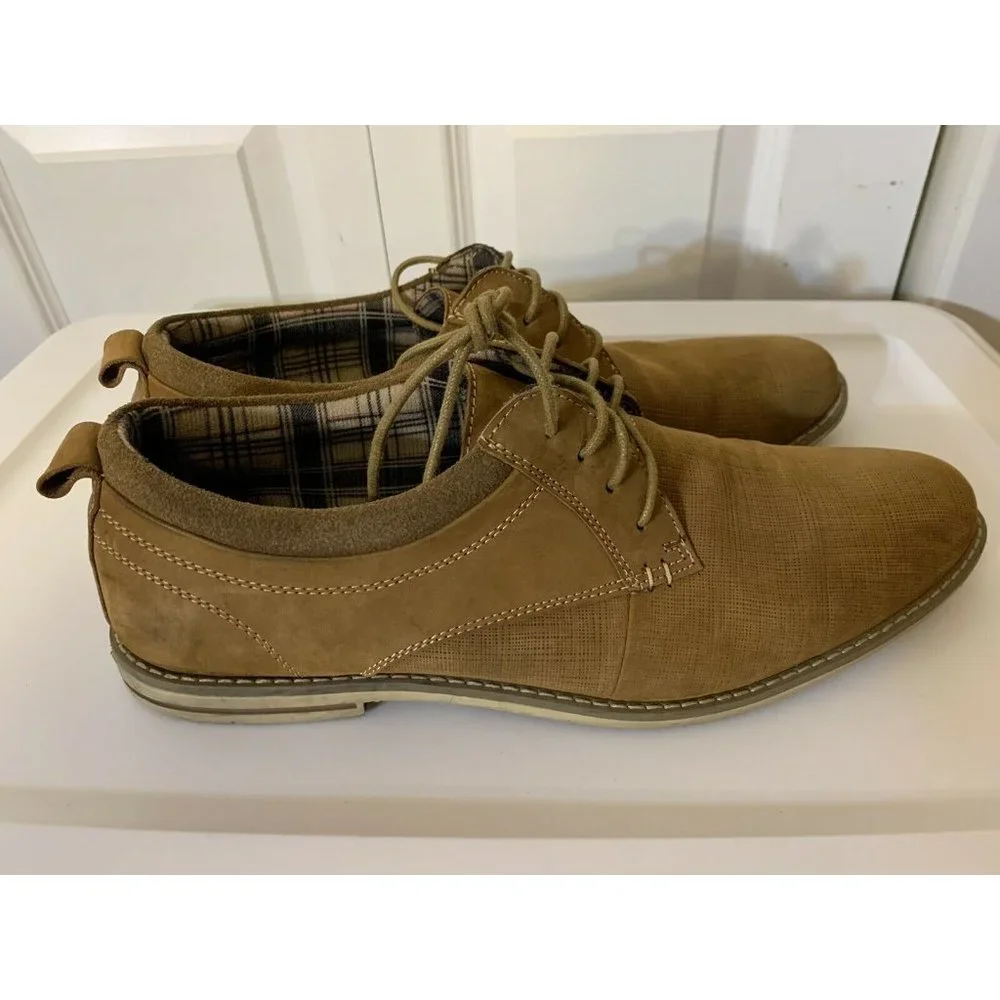 Steve Madden P-Geraro Men’s Sz 12‎ Casual Lace Up Oxford Shoe Tan/Brown